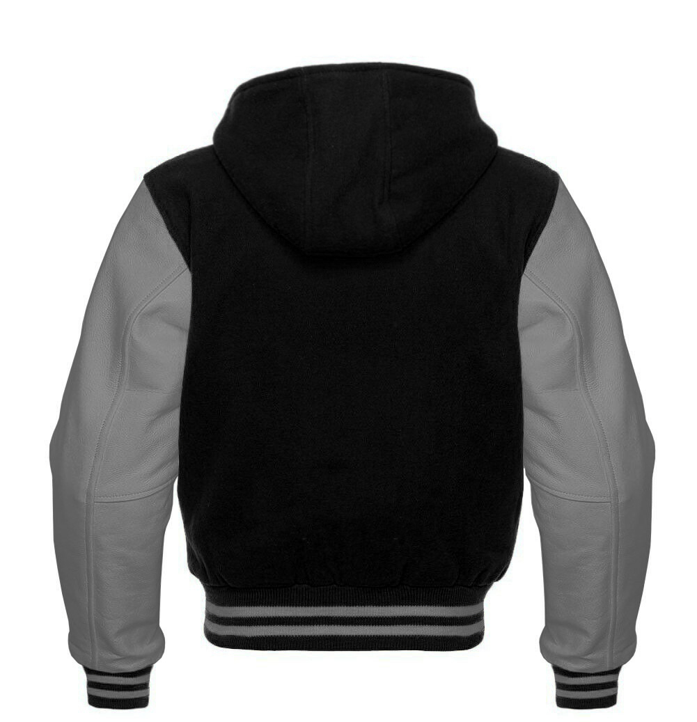 High Quality Black/Gray Varsity Hoodie Style DC-1332 - Image 2