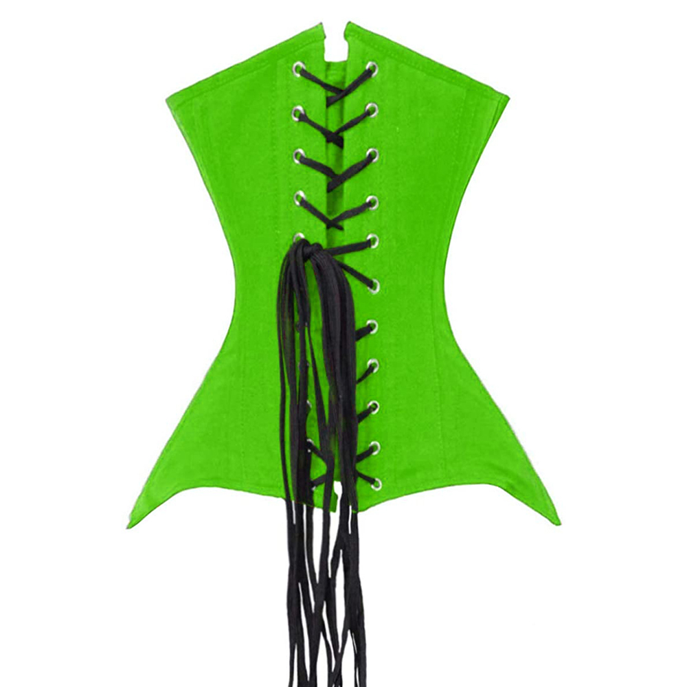 Green Corset 26 Double Steel Boned Underbust Cotton Corset - Image 3