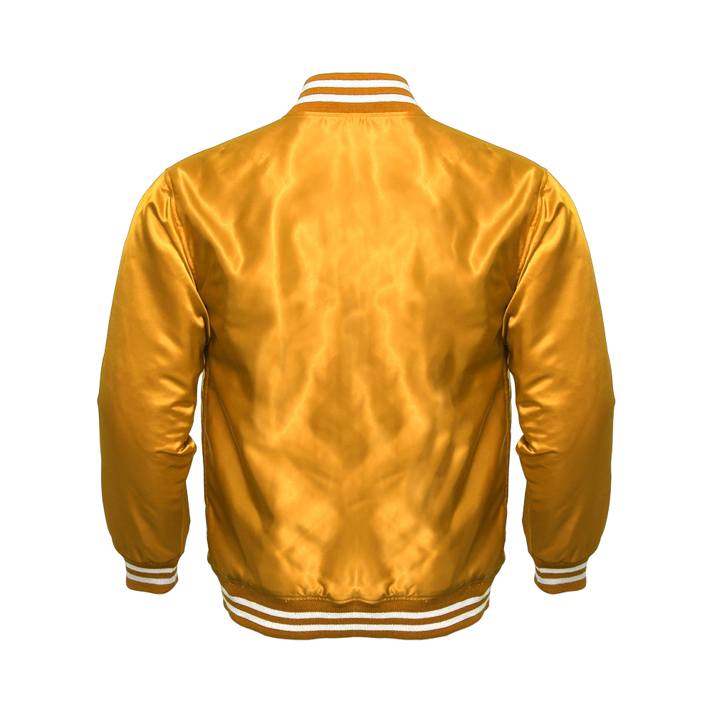 Baseball Varsity Jacket Best Dark Gold Satin Jackets DC 930 - Image 2