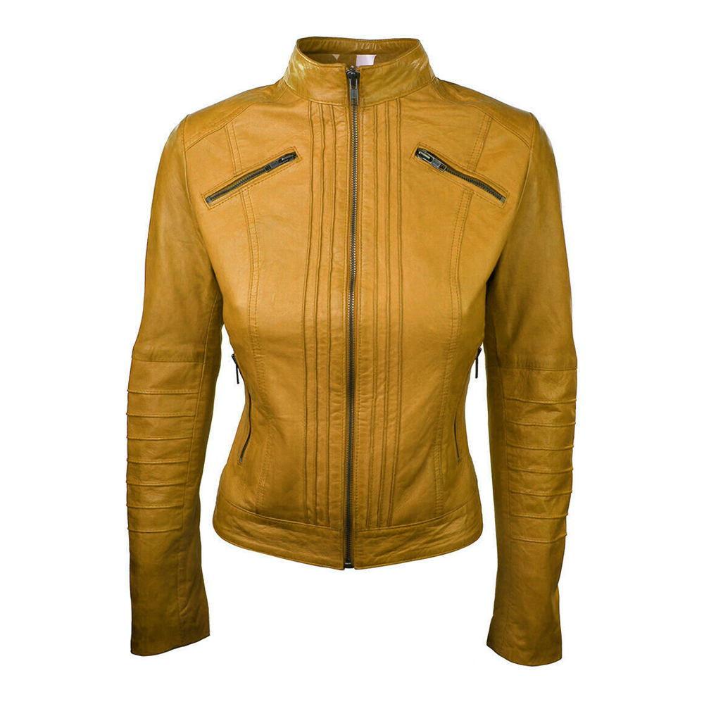 gold leather jacket
