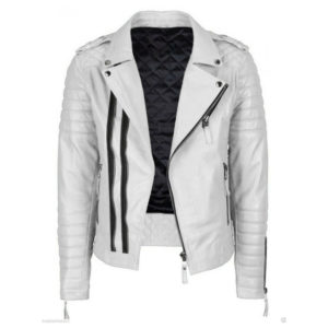 white leather jacket