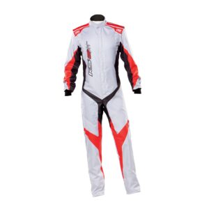 Fully Customized White/Red OMP Kart Racing Suits