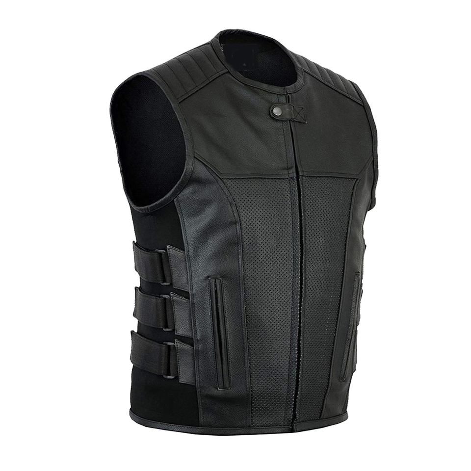 leather motorcycle vest