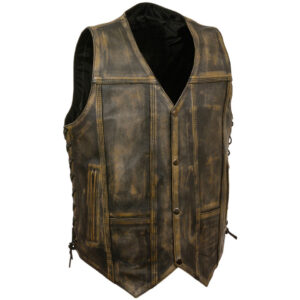 leather mens vest